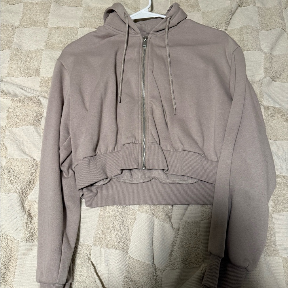 Women's Gray Cropped Hoodie